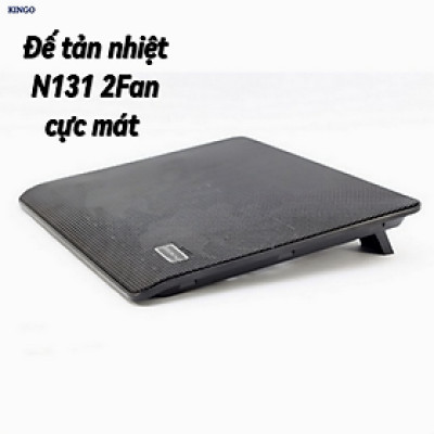 Đế tản nhiệt laptop N131 có led 2 quạt giải nhiệt cực nhanh đế nâng 4 chế độ (Tặng kèm món quà tri ân) 2Fan 8x8cm- Hàng chính hãng