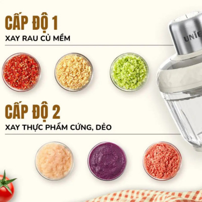 Máy Xay Thịt Đa Năng Unie UM366, 400W, 2 Cối Thủy Tinh, Chế Độ Tự Ngắt An Toàn, Hàng Chính Hãng