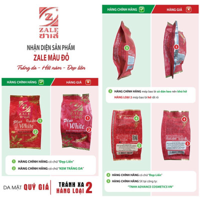 KEM DƯỠNG TRẮNG DA ZALE ĐỎ NHÂN SÂM - 01 HỘP 24 HỦ