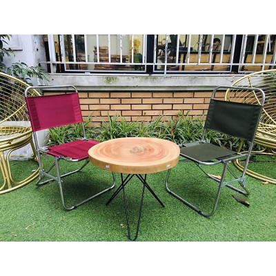 Ghế xếp khung sắt vải dù, ghế gấp ngồi câu cá, cafe, trà chanh tiện lợi