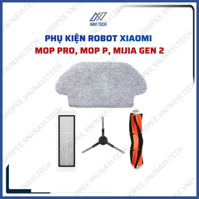 Phụ kiện màng lọc, khăn lau, chổi giữa, chổi cạnh Robot hút bụi Mop Pro, Mop P, Mijia Gen 2