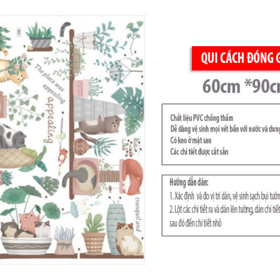 Sticker Giấy Dán Tường Decal Dán tường Mẫu Hoa Lá Cực Xinh ZH0032