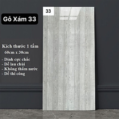 Bộ 5 Tấm Xốp Dán Tường 3D PVC Gỗ Xám 60x30cm Keo Sẵn Dày 2,5mm Cao Cấp, Sang Trọng 