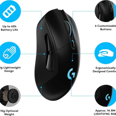 Chuột Gaming Logitech G703 Hero Lightspeed - Hàng Chính Hãng