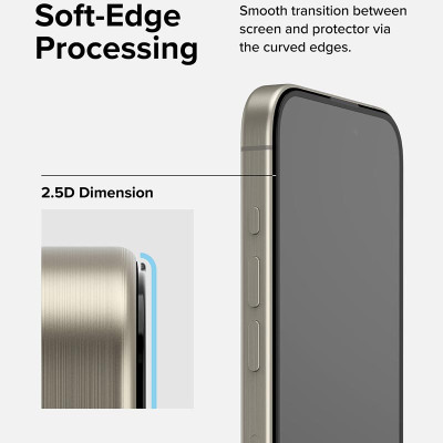 Bộ 2 Miếng Dán cường lực kèm khung dán RINGKE Easy Slide Tempered Glass cho iPhone 15 Pro Max_ Hàng chính hãng