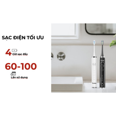 Bàn chải điện thông minh RST-15CW sạc type C, chống nước, làm sạch bằng sóng siêu âm, chế độ tự ngắt - Hàng chính hãng