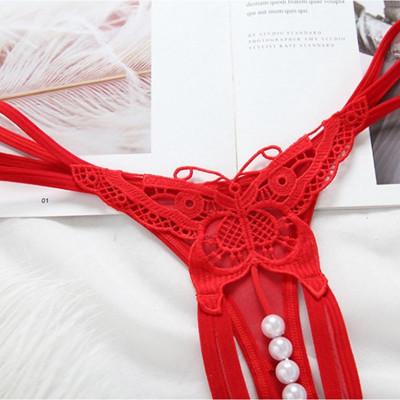 Quần lót nữ sexy lọt khe thêu bướm hở đũng sexy - Màu đỏ