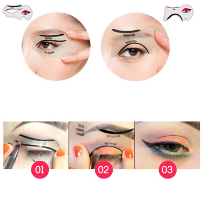 Sét 2 khuôn dụng cụ kẻ vẽ mắt mèo tiện lợi KM02