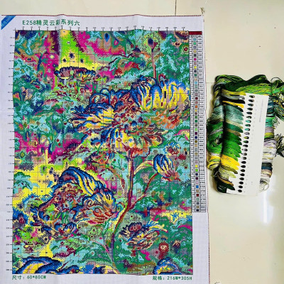 Tranh thêu kín Hoa bỉ ngạn E258, kt 60 x 80 cm