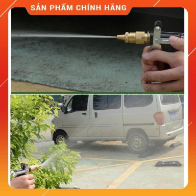 ️ Bộ dây vòi xịt nước rửa xe, tưới cây , tăng áp 3 lần, loại 3m, 5m 206236Dđầu đồng, đai+ túi đựng bút