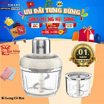 Máy Xay Thịt Đa Năng Unie UM366, 400W, 2 Cối Thủy Tinh, Chế Độ Tự Ngắt An Toàn, Hàng Chính Hãng