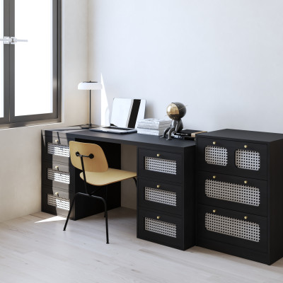 HAPPY FURNITURE , Bàn làm việc 6 ngăn kéo - MAY , BAN_151 , 160cm x 59cm x 75cm DxRxC