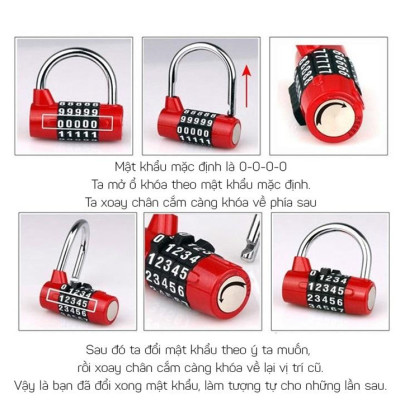 Ổ KHÓA CHỮ U 5 SỐ, CÀNG KHÓA 6.5MM CHỐNG KHOAN CẮT