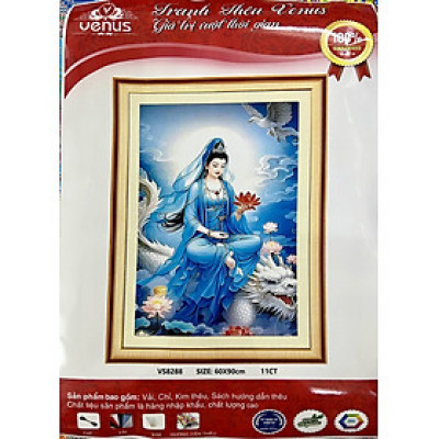 Tranh thêu kín Phật quan âm vs8288, kích thước 60 x 90 cm