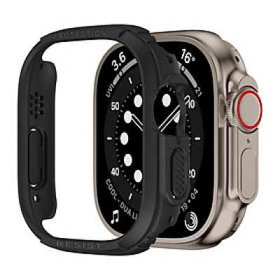 Ốp Case Đen và Trong Suốt cho Apple Watch Ultra / Apple Watch Ultra 2 49mm - Hàng Chính Hãng