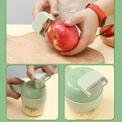 Máy xay mini cầm tay 3 trong 1 (máy xay nghiền tỏi ớt, rau củ, sinh tố;, máy nạo gọt hoa quả; máy cắt sợi, thái lát đồ ăn) dễ dàng vệ sinh - Chính hãng MINIIN (Giao màu ngẫu nhiên)