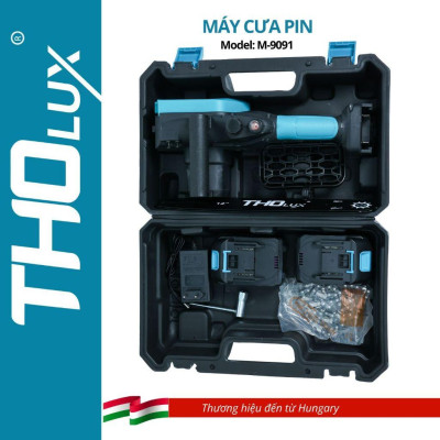 Máy cưa xích pin Tholux M-9091 Chiều dài lam 12 inch, pin 10cell, Động cơ Không Chổi Than