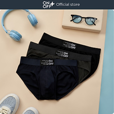 Combo 3 quần lót nam cotton dáng brief mềm mại thoáng khí ONOFF mix màu ngẫu nhiên - 18UQ25A039-054