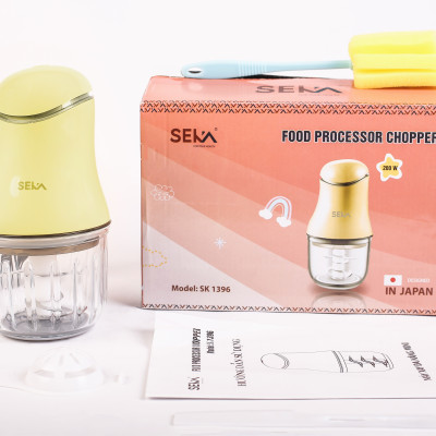 Máy xay đa năng cầm tay 6 lưỡi SEKA SK 1396 xay thịt, rau củ, xay tỏi ớt, Máy xay đồ ăn dặm cho bé cối thủy tinh - Hàng chính hãng