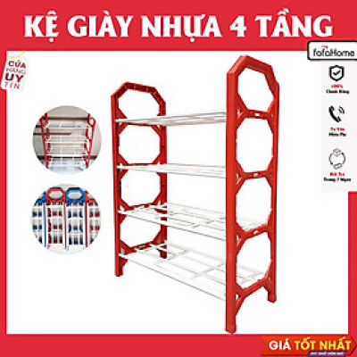 Kệ Để Giày Dép 4 Tầng Nhựa Và Inox Dễ Dàng Lắp Ráp - Giao Màu Ngẫu Nhiên