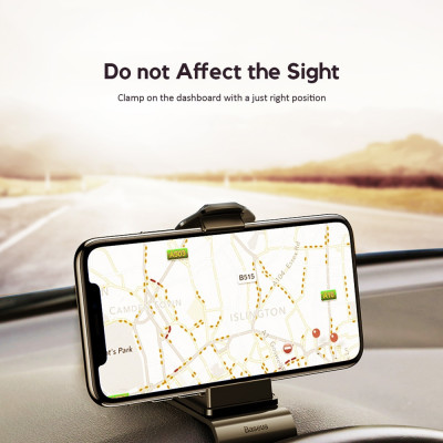 Giá đỡ điện thoại dạng kẹp hiệu Baseus Mouth Car Mount dùng trên xe hơi, ô tô cho iPhone, Samsung, Oppo, Xiaomi, Huawei, Nokia  (chế độ xoay 360 độ, cực kỳ chắn chắn, vật liệu cao cấp) - Hàng nhập khẩu