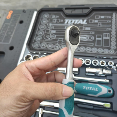 BỘ 44 CÁI SOCKET   (1/4+1/2 INCH) & CẦN 2 CHIỀU TOTAL THT421441 - HÀNG CHÍNH HÃNG