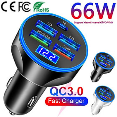Cốc Tẩu Sạc Nhanh Ô Tô 12V-24V QC3.0 + PD 150W – Sạc Nhanh Thông Minh Tự Điều Chỉnh Dòng, Chuyên Dụng Cho Xe Hơi