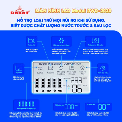 Máy Lọc Nước ROBOT Classy Pro 339WK-UR Tích Hợp Chức Năng Lọc R.O + UF 5 Bộ Vi Mạch LCD Đa Năng - Hàng Chính Hãng