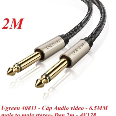 Ugreen UG40811AV128TK 2M màu Đen Cáp âm thanh 2 đầu 6.5mm dương cao cấp - HÀNG CHÍNH HÃNG