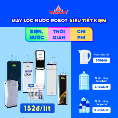 Máy Lọc Nước ROBOT LUX PRO 239W-UR Công Nghệ R.O + UF Vi Mạch LCD Đa Năng Công Suất 20Lit/ Giờ Tủ Đứng - Hàng Chính Hãng