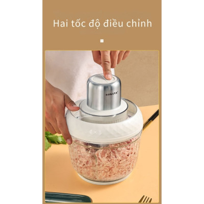 Máy xay thịt đa năng 2 IN 1 SOKANY SK-06008, máy xay thịt tỏi ớt công suất cao 800W, cối thủy tinh cao cấp chắc chắn, HÀNG CHÍNH HÃNG