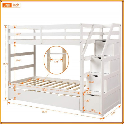Giường 3 tầng Tundo màu trắng  