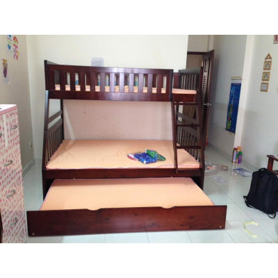 Giường 3 Tầng Victoria Gỗ Tự Nhiên - Nâu