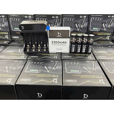 Combo Pin sạc AA micro db acoustic 3300mah, dock sạc db acoustic 4 slot 