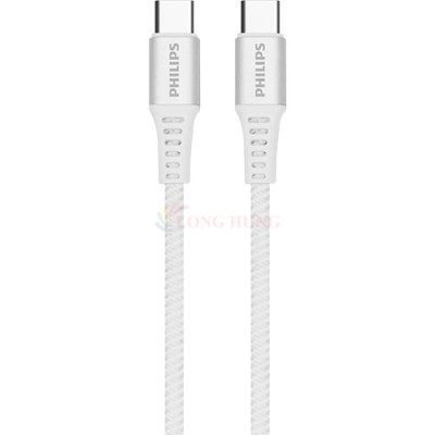 Cáp USB Type-C to Type-C Philips 100W PD3.0/4.0 1m DLC9530C/97 - Hàng chính hãng