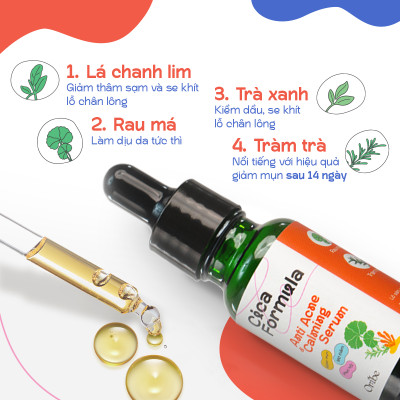 Serum rau má giảm mụn Oribe dịu nhẹ giúp mờ thâm phục hồi da hỗ trợ kiềm dầu 20ml