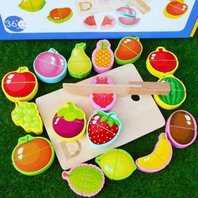 Đồ chơi Cắt Hoa Quả Bằng Gỗ Kèm Hộp Xịn Xò Cho Bé