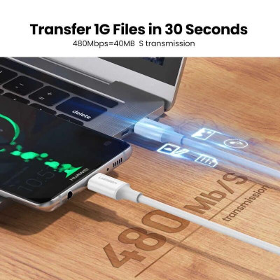 Ugreen UG60551US300TK 1m 5A cáp usb type c revolution 2.0 vỏ abs màu trắng - HÀNG CHÍNH HÃNG