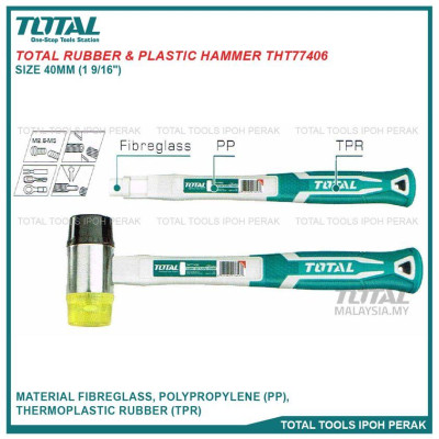 BÚA 2 ĐẦU NHỰA VÀ CAO SU 40MM TOTAL THT77406 - HÀNG CHÍNH HÃNG