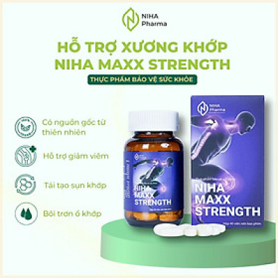Thực phẩm bảo vệ sức khỏe Niha Maxx Strength - Hỗ Trợ Giảm Đau Nhức Xương Khớp (Hộp 40 Viên)