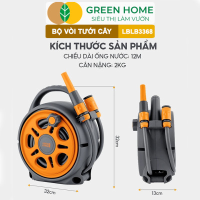 Bộ Vòi Nước Tưới Tưới Cây, Rửa Xe Đa Năng Greenhome, Lebenlang LBLB3368, Chế Độ Tưới Thông Minh