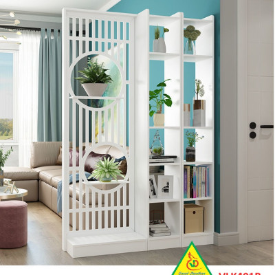 Vách ngăn liền kệ, vách ngăn phòng khách nhà bếp gỗ MDF VLK401 - NỘI THẤT LẮP RÁP VIENDONGADV