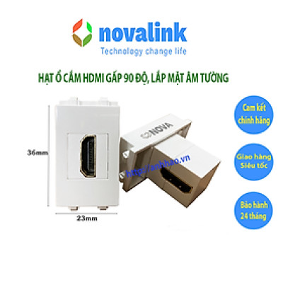 Hạt ổ cắm HDMI gấp 90 độ dùng lắp mặt âm tường - Đầu nối HDMI âm tường gấp 90 độ - Hàng chính hãng
