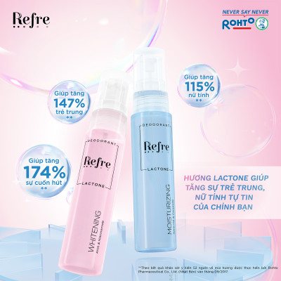 Xịt khử mùi, khóa mùi tỏa hương thơm tự nhiên cơ thể Refre Lactone Moisturizing 30ml