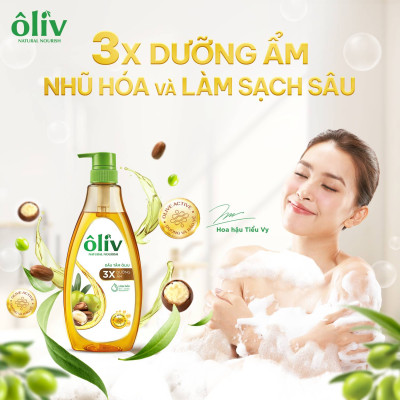 DẦU TẮM OLIV 3X DƯỠNG ẨM 650ML/1L