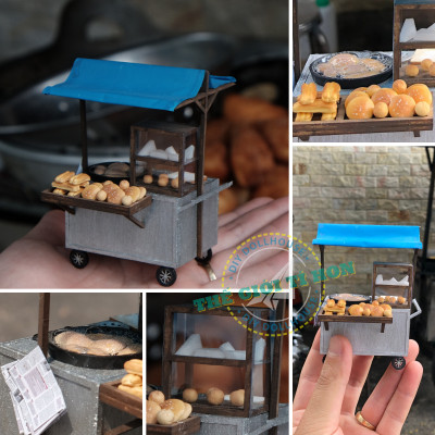 MÔ HÌNH TỰ LẮP RÁP DIY SÀI GÒN XƯA VÀ NAY - XE BÁN BÁNH TIÊU - HR07