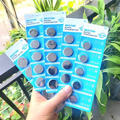 Pin nút Beston CR2032 CR2016 CR2025 CR1632 CR2450 - Vỉ 5 viên Pin 3V dùng cho điều khiển ô tô smarkey cmos