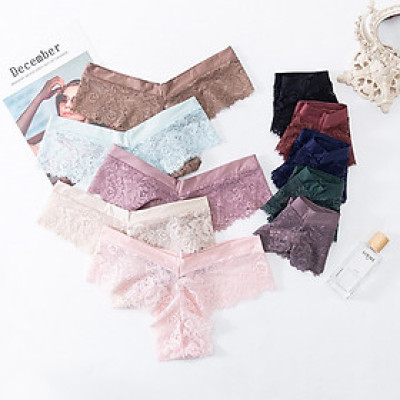 Combo 5 Quần Lót Nữ Lọt Khe Ren Lưng Bóng Q8047 – Siêu Mềm Mại, Ôm Sát, Không Lộ Viền