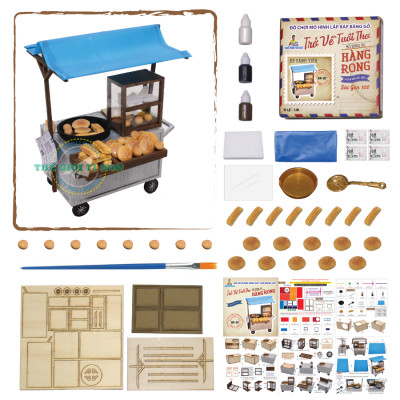 MÔ HÌNH TỰ LẮP RÁP DIY SÀI GÒN XƯA VÀ NAY - XE BÁN BÁNH TIÊU - HR07