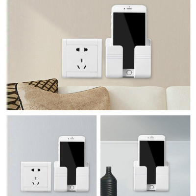 Combo 5 Kệ Dán Tường Để Điện Thoại, Ống Cắm Điều Khiển Remote Xẻ Rãnh Siêu Tiện Lợi - Khay Đựng Đồ, Bút Viết Đa Năng Giao Màu Ngẫu Nhiên